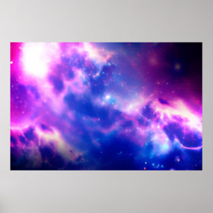 Poster Nebula Galaxy en floraison violette