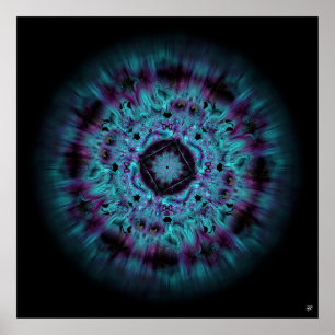 Poster Nebula Iris - motif abstrait coloré v6