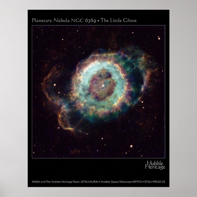 Poster Nebula NGC 6369 Le télescope Little Ghost Hubble (Devant)