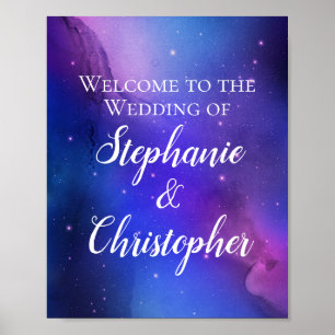Poster Nebula violette Art céleste Mariage spatial