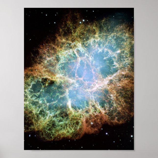 Poster Nébuleuse de crabe turquoise (Devant)