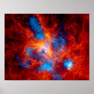 Poster Nébuleuse de la Tarentule, photo spatiale infrarou