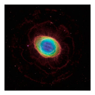 Poster Nébuleuse de l'Anneau ou NGC 6720 Forme réelle