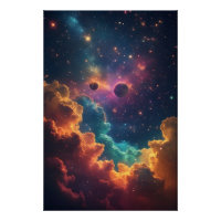 Nébuleuse Galaxie Multicolore Vibrante