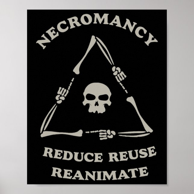 Poster Necromancier Réduire Réutiliser Réanimer Funny Ske (Devant)