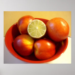 Poster Nectarines et chaux