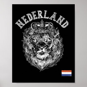Poster Nederland Reto Pays-Bas Lion Hollande Hommes Néerl