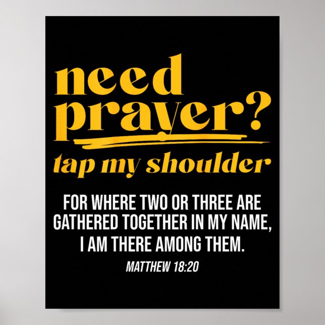 Poster Need Prayer Tap My Shoulder Christian Men Women (o (Devant)