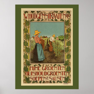 Poster Néerlandais beaux légumes époques publicité