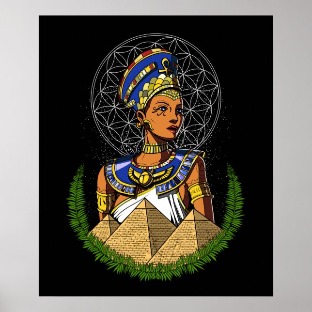 Poster Nefertiti La déesse de la reine égyptienne Mytholo (Devant)