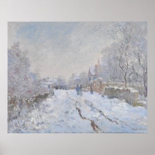Poster Neige à Argenteuil (par Claude Monet)