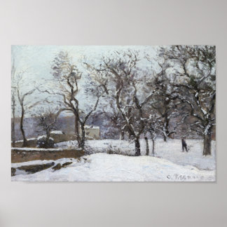 Poster Neige à Louveciennes (1870) par Camille Pissarro