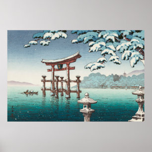Poster Neige à Miyajima par Tsuchiya Koitsu