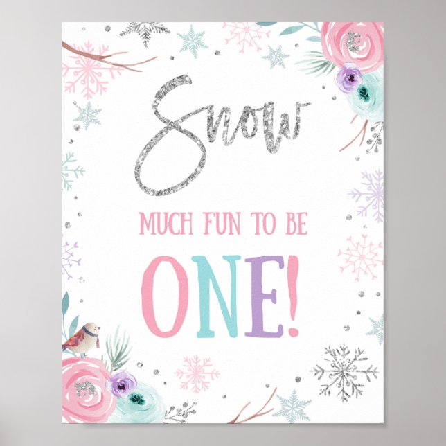 Poster Neige beaucoup amusant pour être un premier annive (Devant)