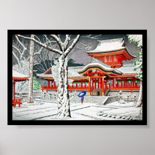 Poster neige cool dans iwashimizu hachiman shrine kyoto