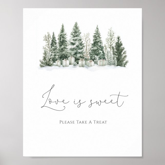 Poster Neige dans l'amour Fête des mariées amour est doux (Devant)