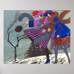 POSTER NEIGE D'HIVER / CONCEPTEUR DE COSTUME DE MODE