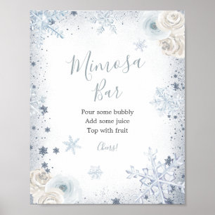 Poster Neige d'hiver dans l'amour Snowflake Douche Mimosa
