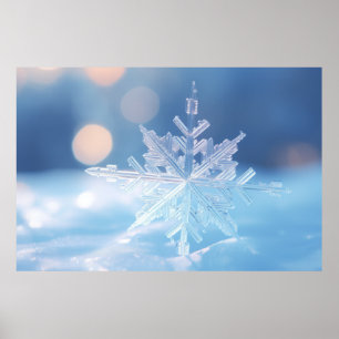 Poster Neige Flake Nature Serene Tranquille Paix