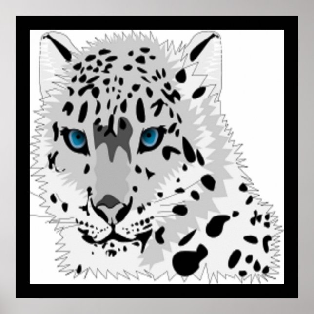 POSTER NEIGE LEOPARD ANIMAL (Devant)