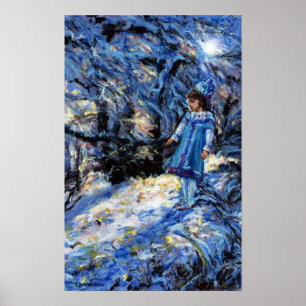 Poster Neige Maiden dans Snowy Winter Woods