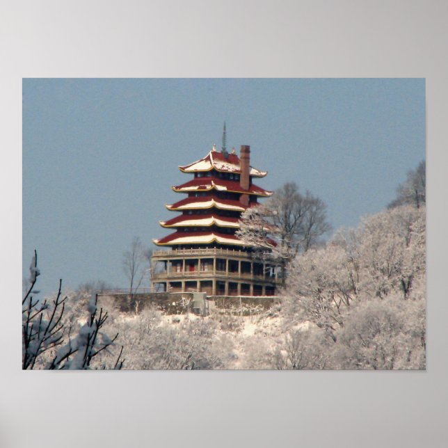 Poster Neige sur la pagode (Devant)