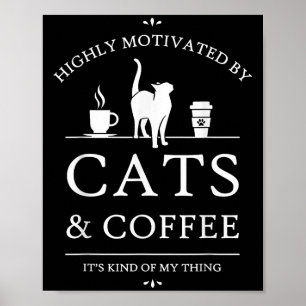 Poster Neko Latte Cats &amp; Motivation du café, Uni-adul