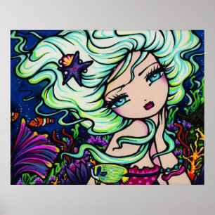 Poster Nelli Mermaid Imaginaire tropical