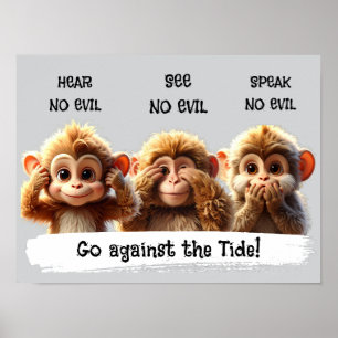 Poster N'entendez aucun mal Ne voyez aucun mal Ne parlez 