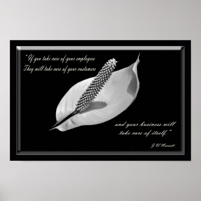 Poster nénuphar noir et blanc (Devant)