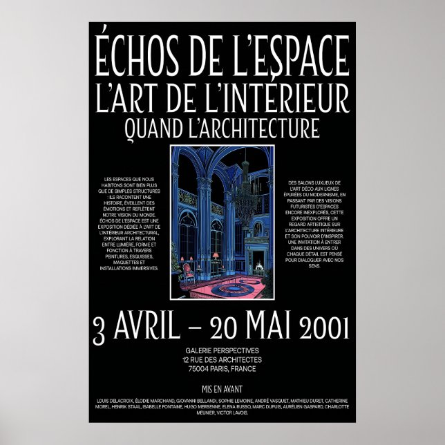 Poster Neo-Gothic Interior Art Print 2001 French Gallery (Devant)