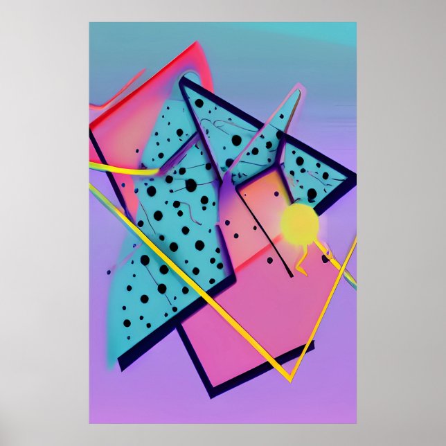 Poster Neo-Memphis Design Ken Gage Retrowave Fine Art (Devant)