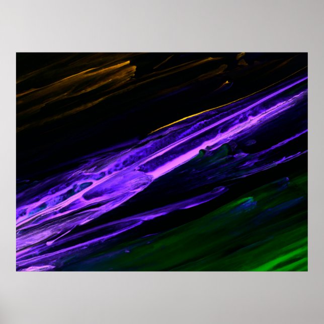 Poster Neon blue, green and purple creative abstract hand (Devant)