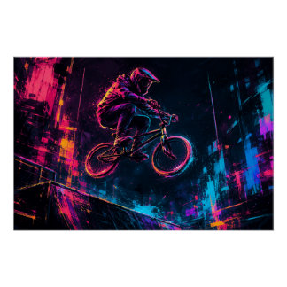 Poster Neon BMX