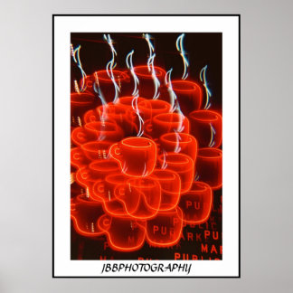 Poster neon café tasse folie