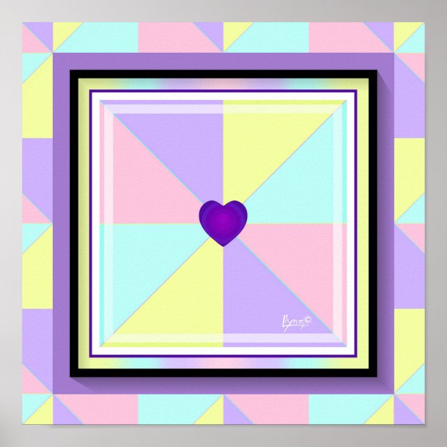Poster NEON & coeur violet battre (Devant)
