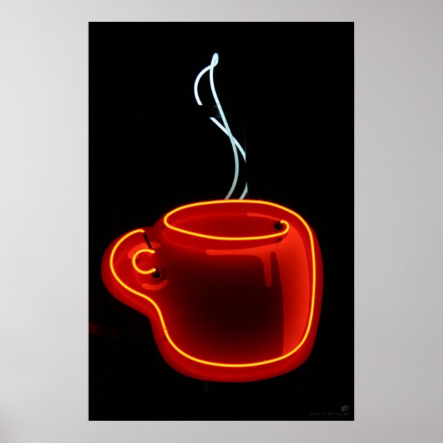 Poster Neon Coffee Mug Print (Devant)
