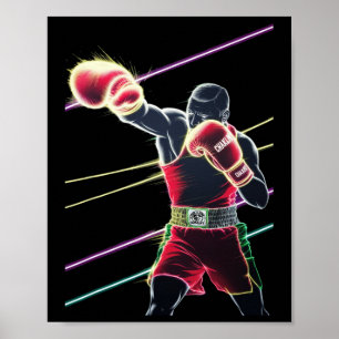 Poster Néon de boxe mexicaine