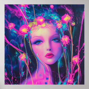 Poster Neon, déesse Alien