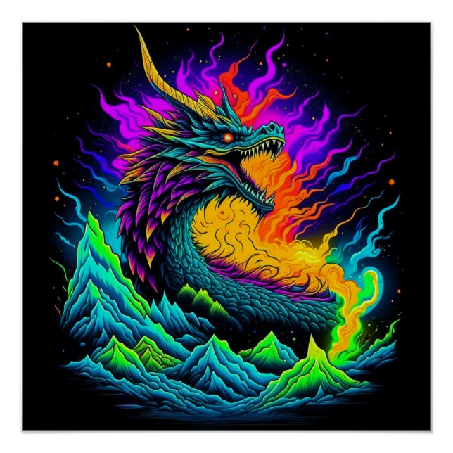 Poster Neon Dragon (Devant)