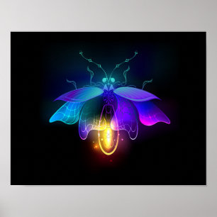Poster Neon Firefly sur noir
