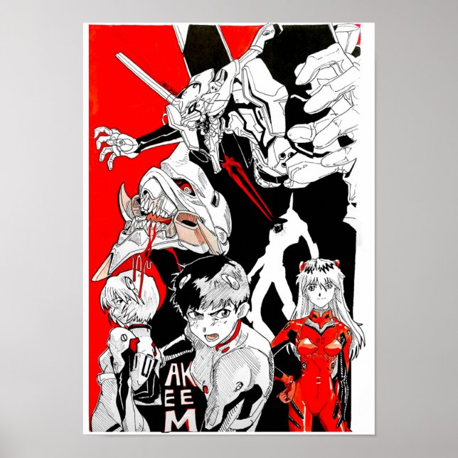 Poster Neon Genesis Evangelion fanart @Akeemakart (Devant)