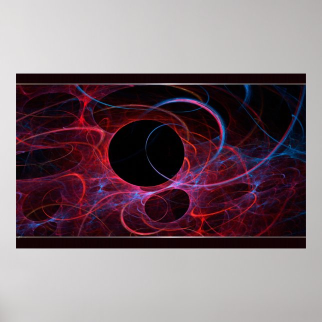 Poster Neon Gravity Flame Fractal (Devant)