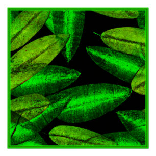 Poster Neon Green Art Feuille. Acheter maintenant
