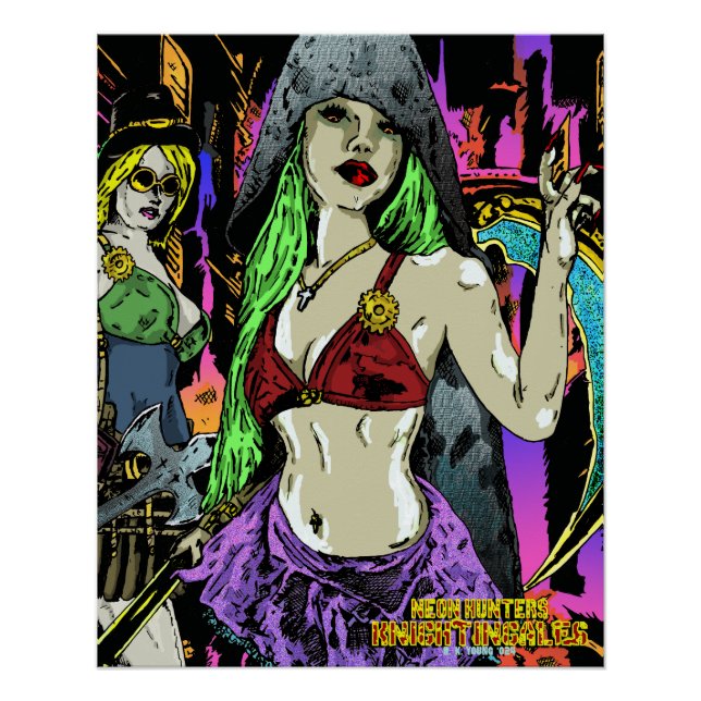 Poster Neon Hunters : Knightingales (Devant)