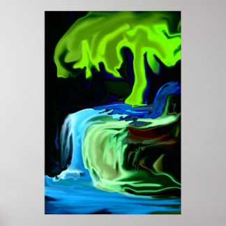 Poster Neon luisier et cascade abstrait
