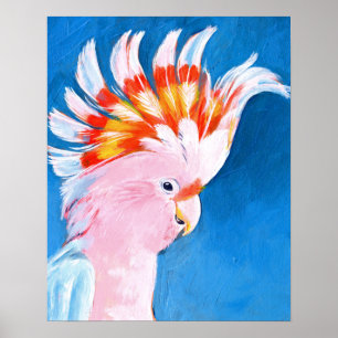 Poster Neon Mohawk - Cockatoo rose