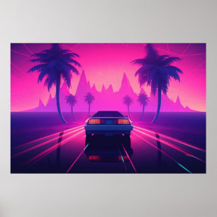Poster Neon Momentum : Propulsion in Synthwave Dimension