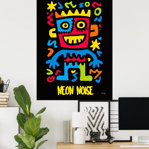 Poster Neon Monster - Art pop Halloween Design