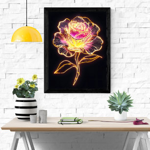Poster Neon Rose